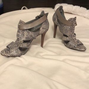 Grey snakeskin shooties 6.5